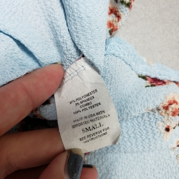 Tiffany and grey blue top size small petite - Picture 6 of 9